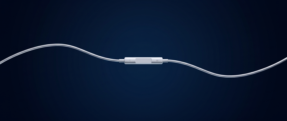 KNTK earphone cable with in-line remote on navy - philosophy band